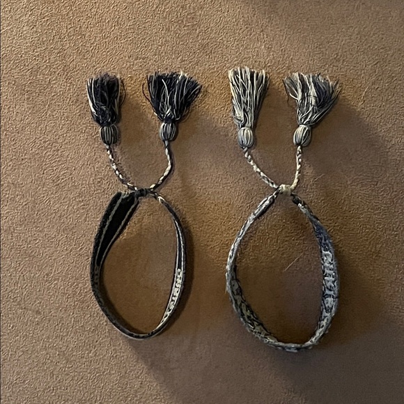 Christian Dior Navy Blue Dior Oblique Cotton Bracelet Set - Picture 6 of 11